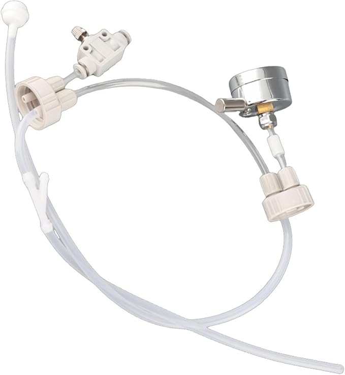 DIY CO2 Generator System Kit for Aquarium, White Professional Plant System with Tube Valve Gauge Bottle for Moss