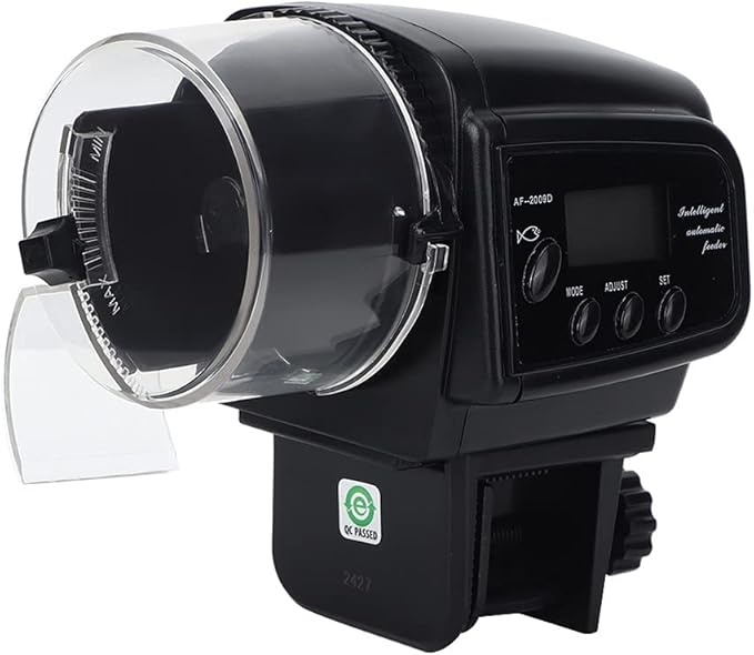Automatic Fish Feeder Adjustable, Feeder with Display Screen, Timing Food Dispenser Stable Feeding Tool for Water Tank and Aquarium Daily Use