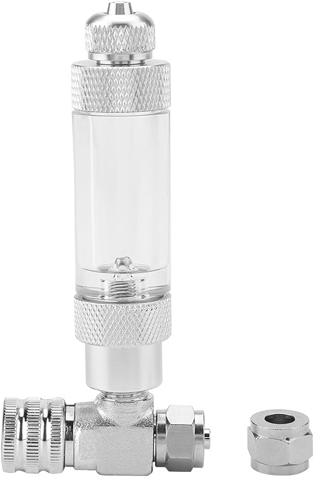 AYNEFY CO2 Regulator Check Valve, Stainless Steel Needle Valve for Aquarium Water CO2 Bubble Counter with Check Valve for