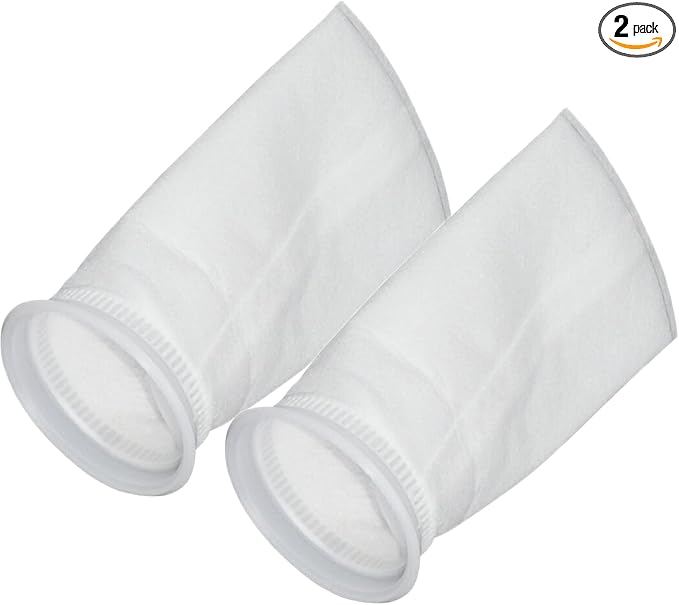 2 Pack Felt Filter Socks 50 Micron 4 Inch Ring by 9 Inch Long, Short Fabric Filter Bag (50 Micron)