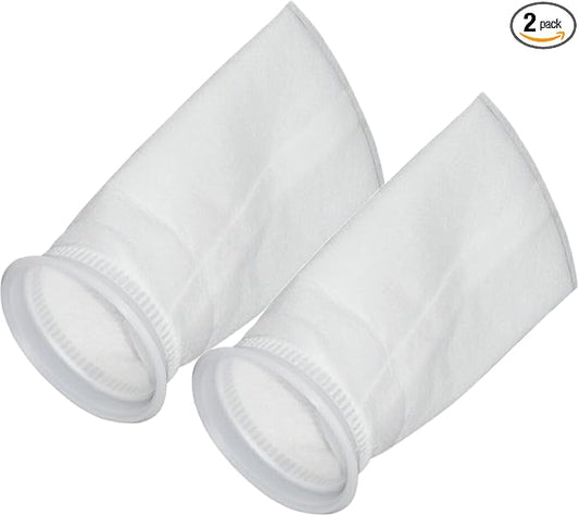 2 Pack 100 Micron 4"x9" Felt Filter Bags, 4 Inch Ring by 9 Inch Long, Aquarium Filter Socks Size 3