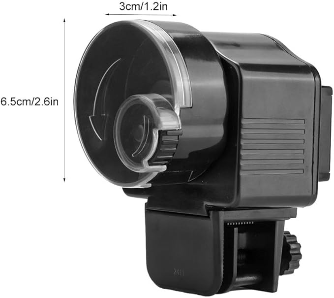 Automatic Fish Feeder, Programmable Schedule with Premium ABS Material, Aquarium Feeder 2.56 Inch Capacity for Home Tank Owners, Hobbyists, Vacation Feeding, and Daily Care