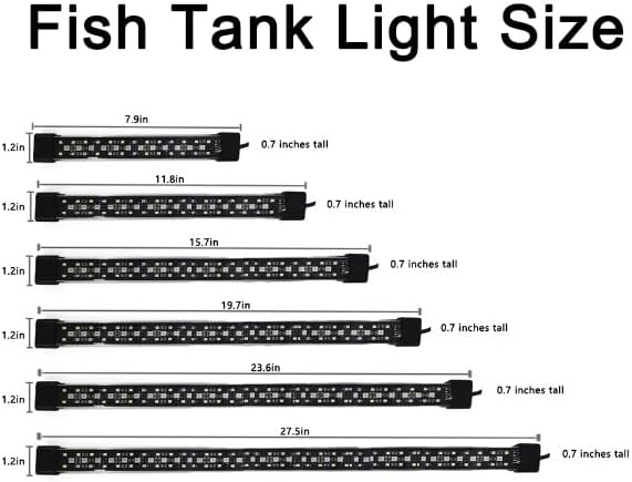 Submersible Aquarium Lights for Fish Tank,24/7 Cycle Fish Tank Light with Timer,Adjustable Brightness,8 Colors,Underwater Full Spectrum LED Aquarium Decor Plant Light,27.5'' for 55gallon Fish