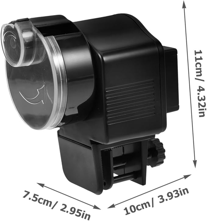 Luxshiny Automatic Fish Feeder Aquarium Fish Tank Feeding Tool Large Capacity Dispenser Timer Feeding Device for Small Tanks and Ponds