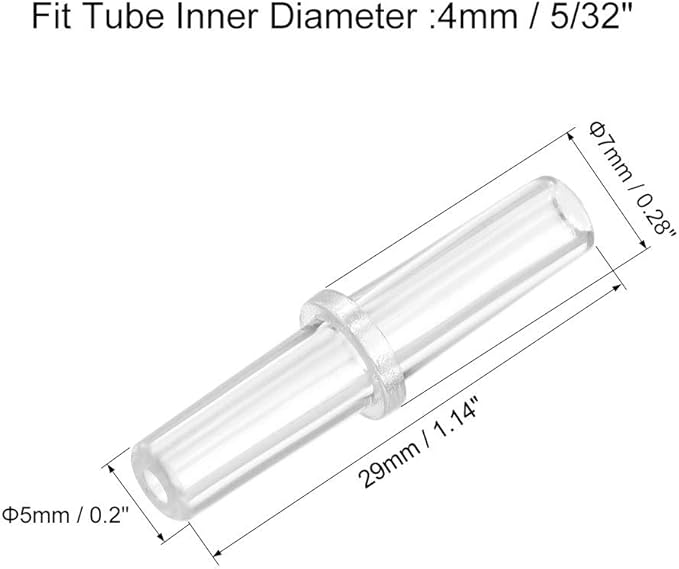 uxcell Aquarium Air Valve Connector Plastic Inline Tubing Straight Valves for 4mm Fish Tank Pond Air Line 50pcs