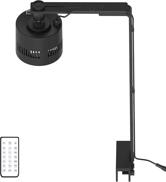 Lominie Aquarium Lights Full Spectrum LED Fish Tank Light Clip on Aquarium Lamp 85W 6500k for Freshwater Refugium Cube Tank with Bracket