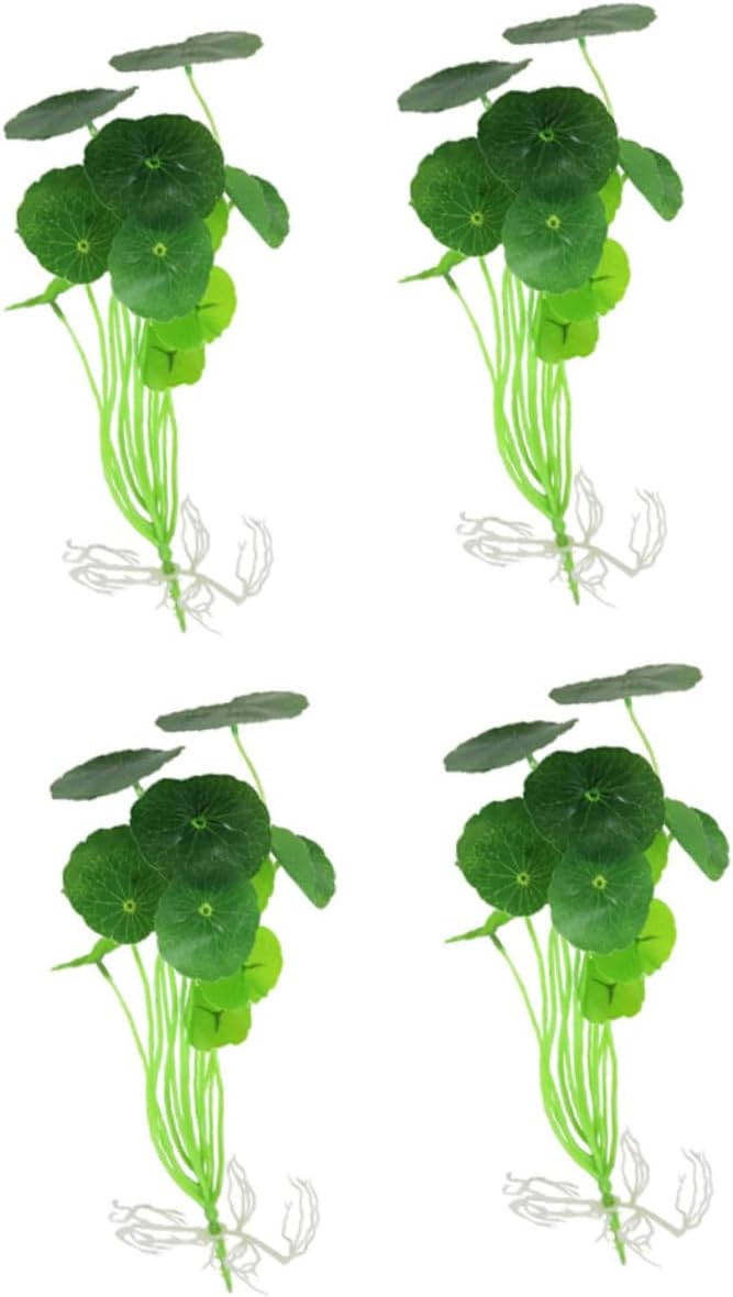 NOLITOY 4 Pcs Fish Tank Lotus Leaf Aquarium Water Grass Artificial Plants Artificiales para Fish Tank Decoration Lifelike Aquarium Plants Fake Water Plastic Flower Dining Table