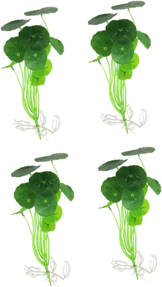 NOLITOY 4 Pcs Fish Tank Lotus Leaf Aquarium Water Grass Artificial Plants Artificiales para Fish Tank Decoration Lifelike Aquarium Plants Fake Water Plastic Flower Dining Table
