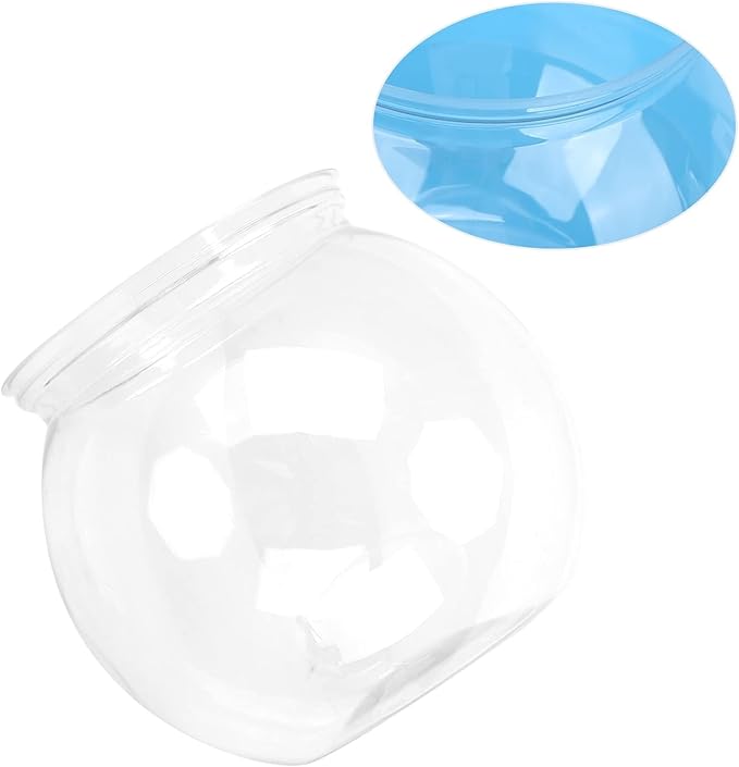 Mini Fish ,Classic Drum Fish Bowl Transparent Plastic Round Bowl Aquarium 360° View of Aquarium Centerpiece or Terrarium 7 x 6.3 Inches(S)