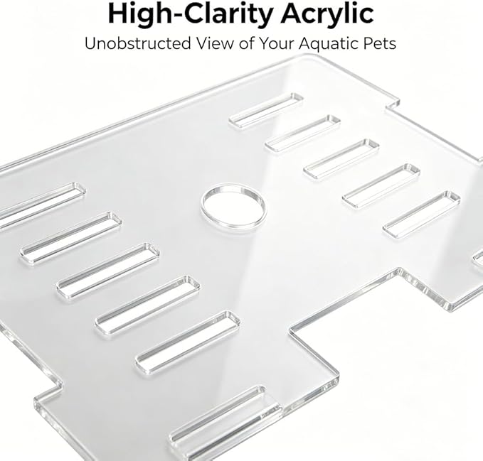 GZHERVICES Acrylic Jump Aquarium Lid (with Holes), Aquarium Top Cover/Protective Cover, Aquarium Top Cover Plate, Acrylic Mesh Panel Aquarium Lid, Protects Fish(50x27cm)