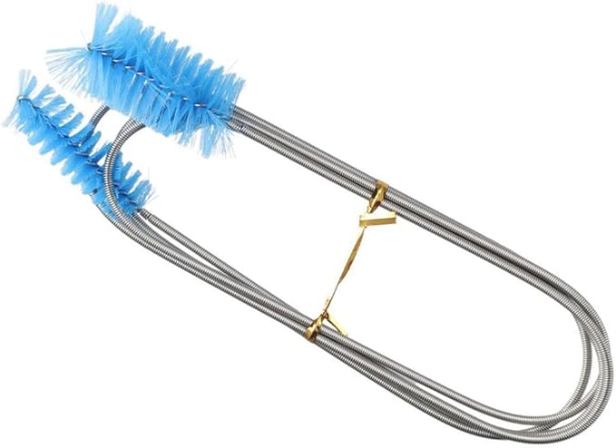 Aquarium Filter Hose Brush Extra-Long Flexible Blue Tube Cleaning Brush Stainless Steel Feeding Tube Brush Fish Tank