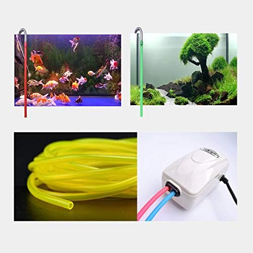 Airline Tubing for Aquarium 16.4 Feet Rubber Fish Tank Air Tubing Standard Colorful Aquarium Hose for Air Pump Black Yellow Green Red Blue (Yellow)