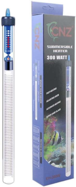 CNZ EH-300W 300W Aquarium Glass Submersible Heater, 2-Pack
