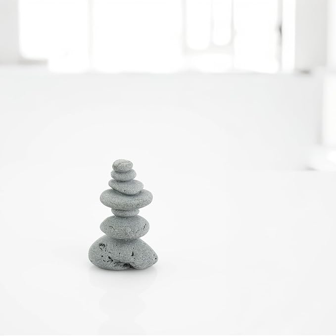 Aquarium Decor,7-Stone Mini Stacked Zen Rock Stone Decor – Balanced Stones Cairn Statue for Garden, Fish Tank, and Micro Landscape (3.7" H)