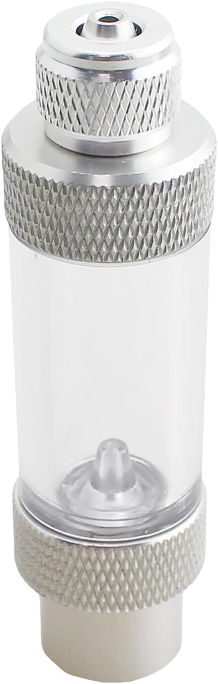 TAODAN Silver Aquarium Carbon Dioxide Single Head Bubble Counter with Built in Check Valve for Generator Regulators