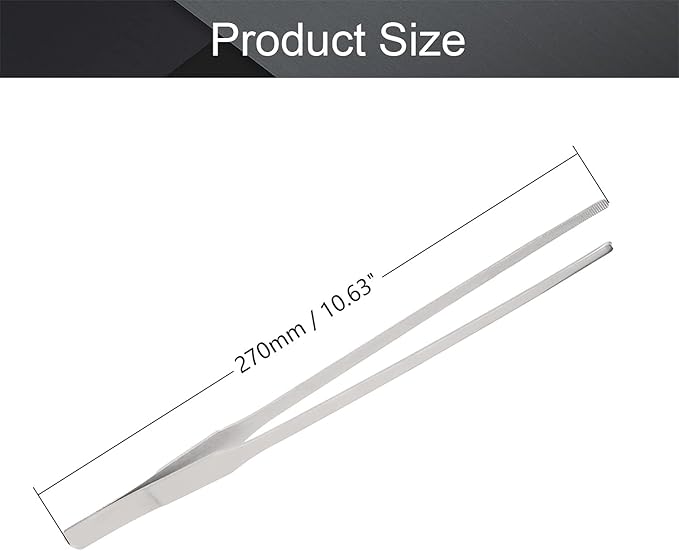 Utoolmart Aquarium Plant Tweezer, Stainless Steel Straight Tweezer, Aquarium Tweezers Extra Long 27cm, for Fish Tank Plant Aquascape Tools, Feeding Tongs, 5 Pcs