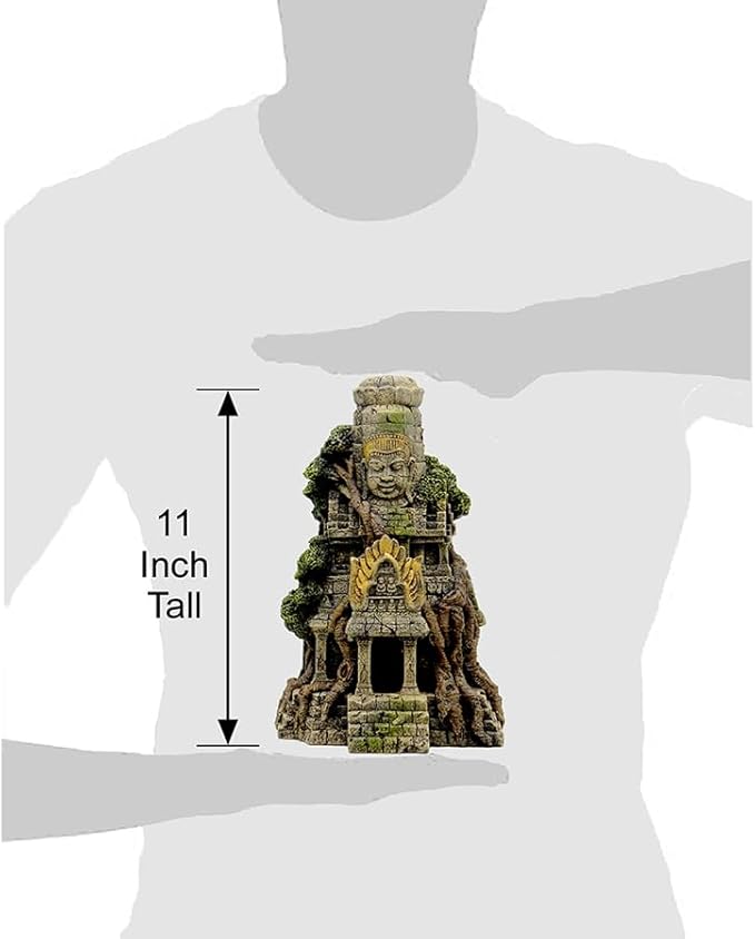 Blue Ribbon EE-5657 Cambodian Temple Ruins Exotic Environments Aquarium Ornament, Brown