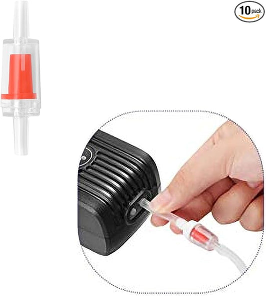 Aquarium Air Check Valve - Non-Return One Way Air Valve Red Clear Plastic Check Valve for Aquarium Air Pump Perfect for Fish Tank Aerator 10PCS