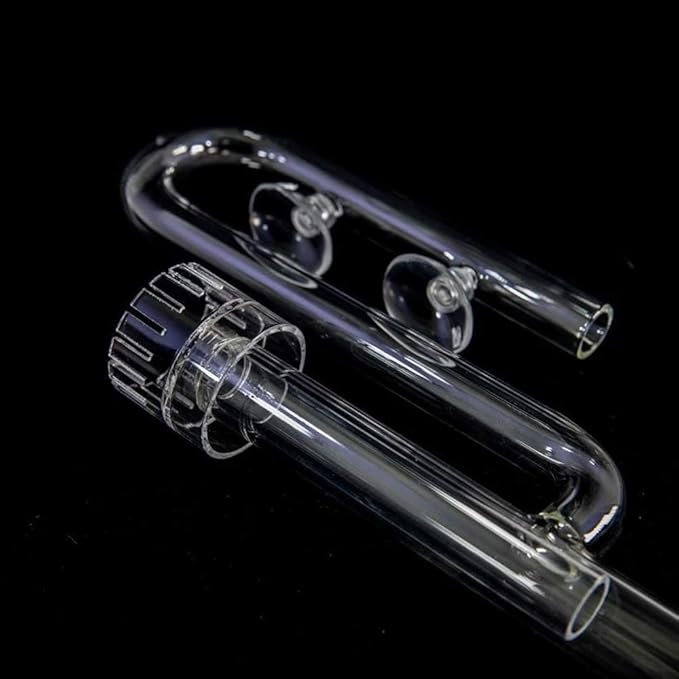 FZONE Aquatic Glass Lily Pipe Inflow with Surface Skimmer for Aquarium Filter 5/8''(16/22mm) Tubing