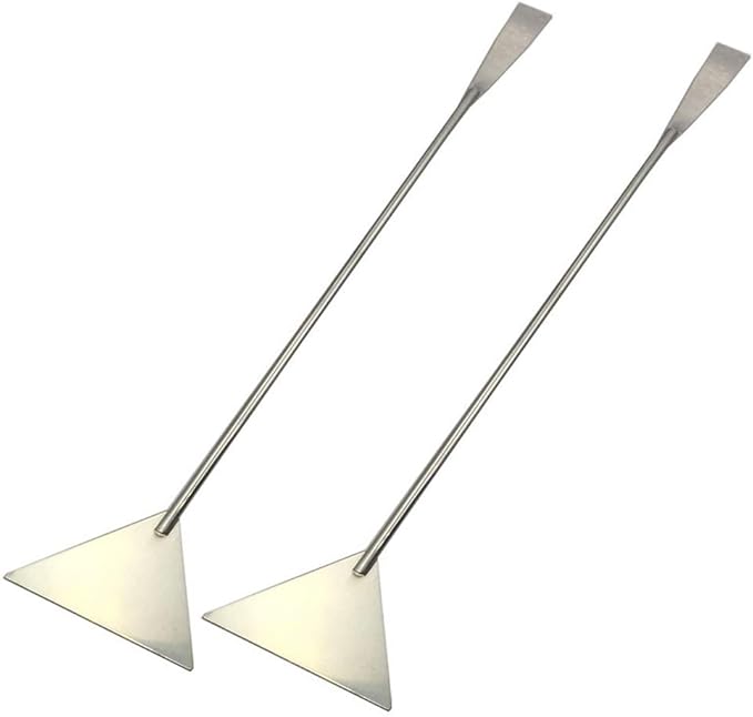 luzen 2Pcs Stainless Steel Aquarium Spatula Long Sand Spatula Scrapers Shovel Fish Tank Aquatic Plant Tools for Aquarium Accessories, 12.59 Inches (Silver)