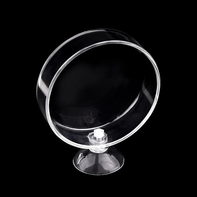 WEAVERBIRD 60mm Aquarium Shrimp Feeder Dish with Suction Glass Fish Tank Feeding Bowls Round Clear Dishes Tray