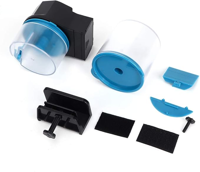 Aquarium Automatic Fish Feeder Timer Food Dispenser with 3 Feeding Modes 12H/24H Timer Adjustable Food Intake for Fish Tank (Blue)