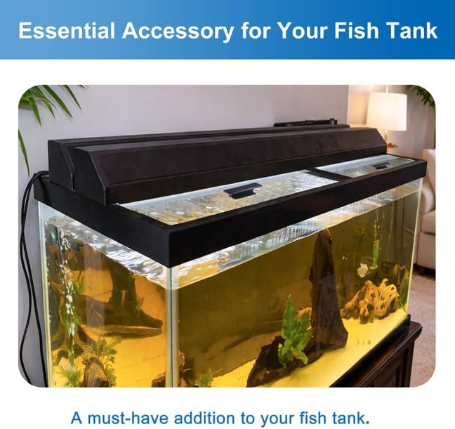 2PCS Set Glass Canopy, 22.08 x 16.57in (Each PCS) Clear Tempered Aquarium Fish Tank Hoods, ONLY FITS Aqueon 75/90/110 Gallon Aquarium Fish Tank