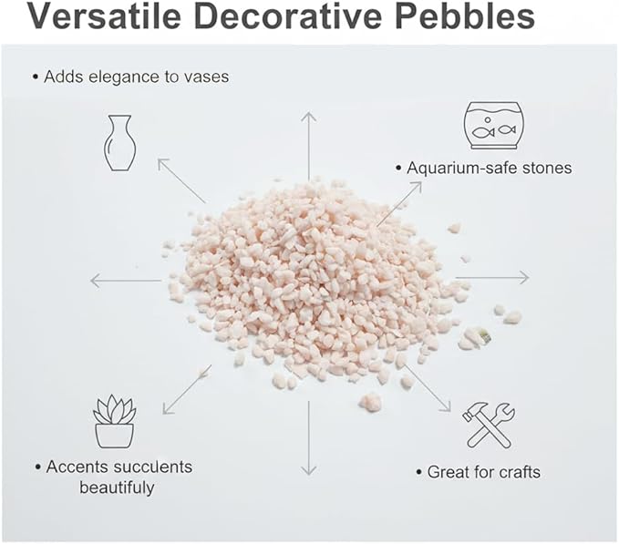 HappyFiller 2-5mm Light Pink Pea Gravel,Fairy Garden Mini Rocks,Terrarium Decor Pebble Stones,Succulent Caucts Planter Topper Dressing,Indoor Plants Granules,Aquarium Fish Tank,0.88 LB