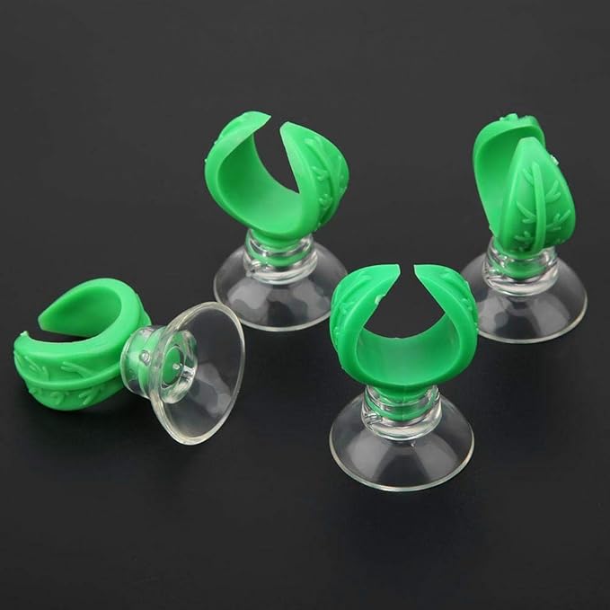 TOPINCN Aquarium Fish Hose Clamp, Suction Cup Clips Airline Tube Holders Clamps Fish Tube Light Sucker Holders Aquarium Suction Cups for Tubing (Green L)