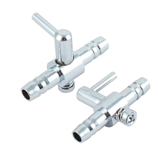 uxcell Stainless Steel Single Way Aquarium Control Air Water Flow Lever Valve 2Pcs