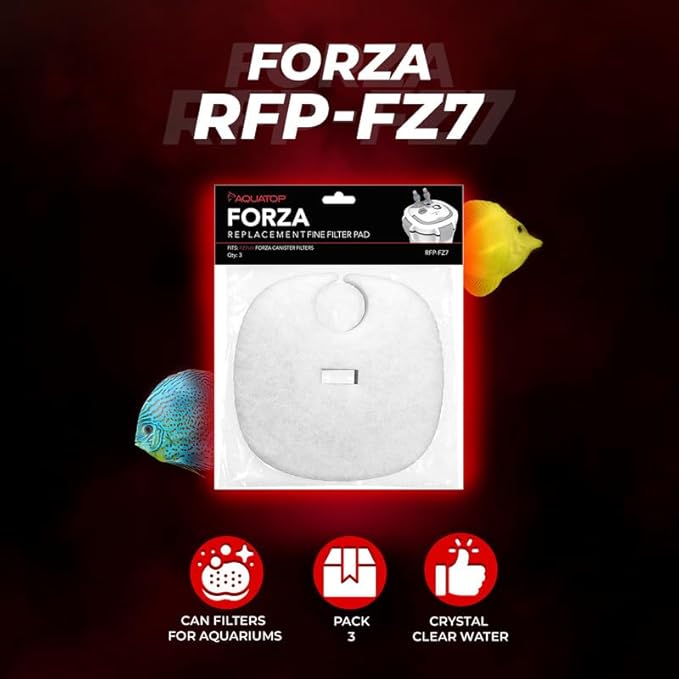 Aquatop Replacement White Filter Pads, 3 Pack – Fits Aquatop’s Forza FZ7 UV Canister Filters, Aquarium Filter Refills, Keeps Water Crystal Clear, Fish Filter Cartridge for Dirt & Debris