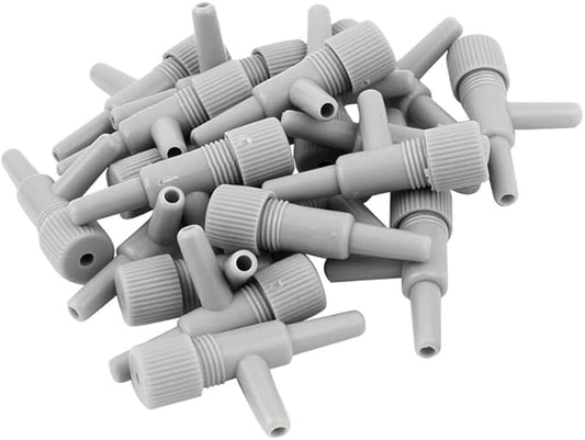 AKOAK 20 Pack Standard 4mm Inner Diameter Aquarium Air Line Tubing Fish Tank Oxygen Air Pump Volume Flow Control Valve（Grey）