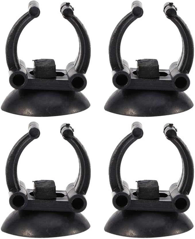 POPETPOP 15pcs Aquarium Cups Fish Tank Clip for Heating Rods Strong Hold for Home Store Use Easy to Install for Fish and Black
