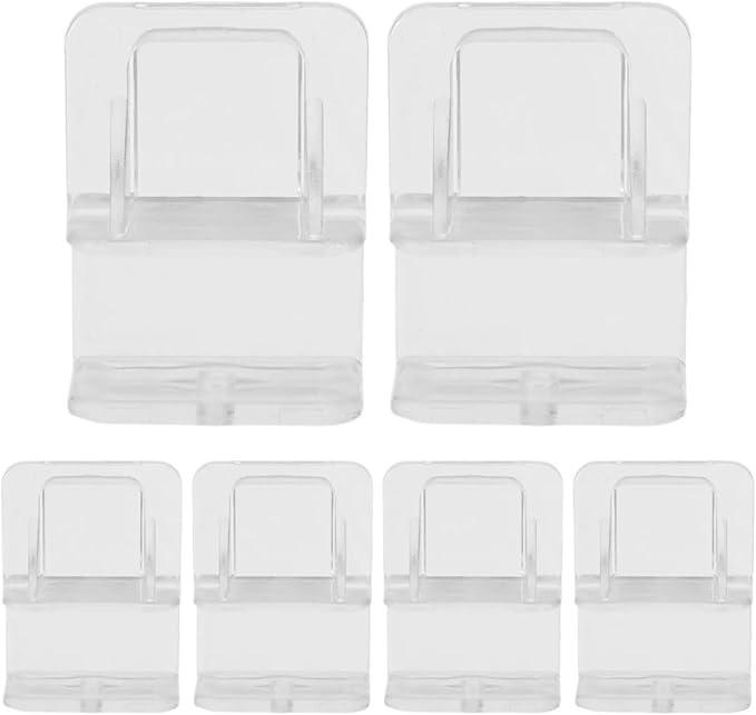 Aquarium lid Clips 6pcs Aquarium Lid Rimless Tank Cover Clips 0-2cm Fish Tank Cover Support Holder for Rimless Aquarium Glass Top Transparent