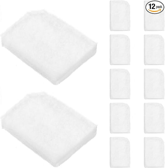12 Pack Water Polishing Pads Compatible with Fluval 306/307/406/407 Canister Filters, Polishing Filter Replacement Pads for Aquarium Mechanical Filter Media, Replaces Quick-Clear A244A1 Polishing Pads
