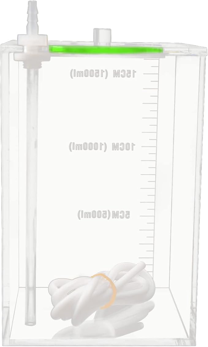 Aquarium Choice Acryli Made Liquid Storage Bucket Dosing Pump Reservoir Container (4.25 * 4.25 * 6.5 Inch;1500ml/1.5L（Green Version)