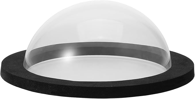 Lurrose Floating Acrylic Pond Fish Dome Cover, 15cm Diameter with Black Base and Lid, Lightweight Outdoor Garden Aquarium Habitat Protector for Fish Viewing