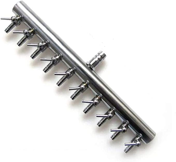 10-Way Air Flow Control Lever Valve with Airline Tubing Connector for Aquarium Fish Tank