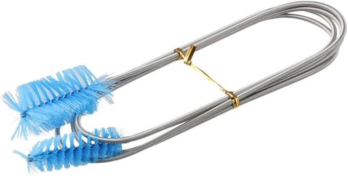 Aquarium Filter Hose Brush Extra-Long Flexible Blue Tube Cleaning Brush Stainless Steel Feeding Tube Brush Fish Tank