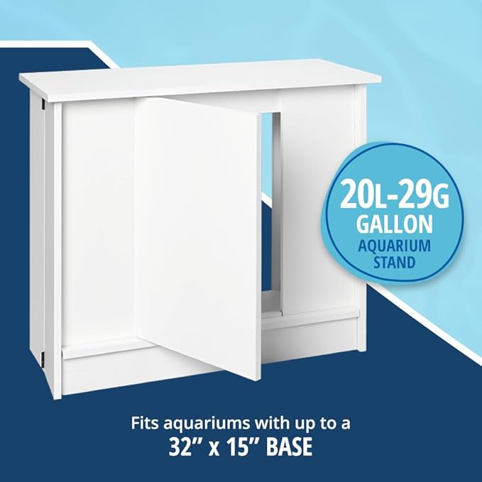 Tetra 20-29 Gallon Fish Tank Stand, Easy to Assemble in Less Than 1 Minute, No Tools Required, Water-Resistant Wood Stand for Freshwater and Saltwater Aquariums, Sturdy Stand Designed for Durability