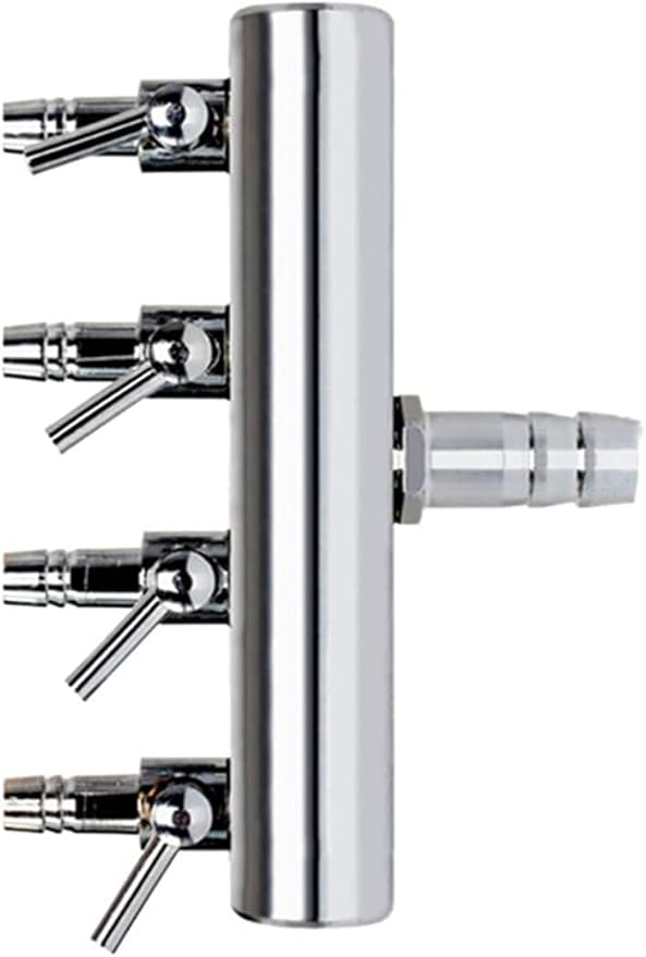 Air Flow Control Lever Valve4-Way with Airline Tubing Connector for Aquarium, Fish Tank