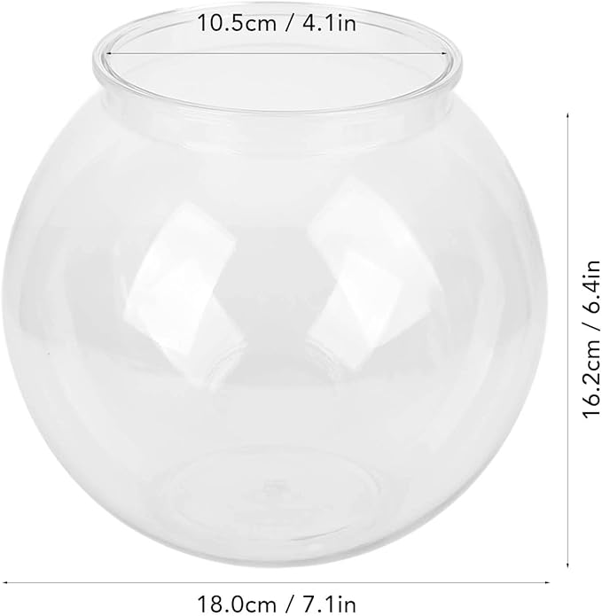 Transparent Fish Bowl, Fish Breeding Box Plastic Fish Bowls Round Aquarium Multipurpose Small Round Fish Tank for Desk Bookcase Decoration