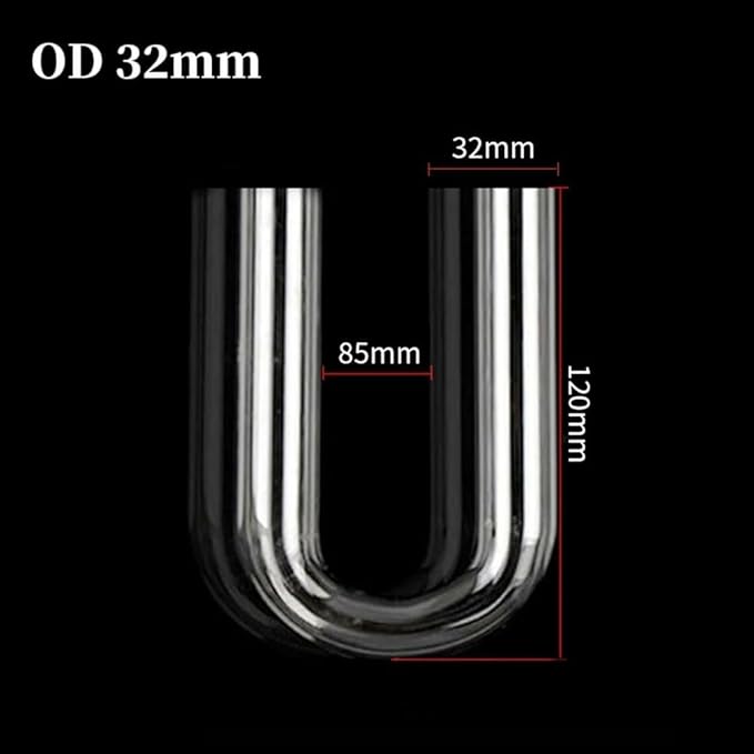 U-Shape Connector, 20~32mm Aquarium Fish Tank U-Shape Air Tube Fittings Clear U-Tube Acrylic Pipe(O.D 32mm,2Pcs)
