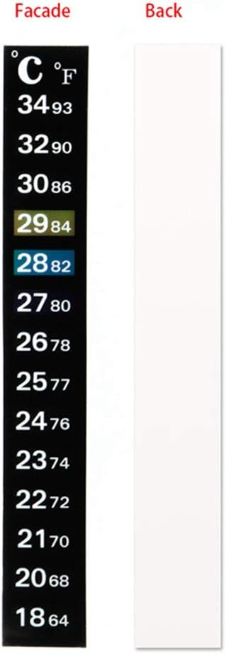 Aquarium Thermometer Strips Adhesive Sticker 64-93 Fish Tank Wine Jar 18C-34C Color-Changing Analog Display
