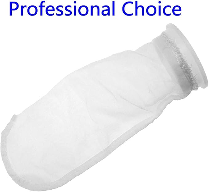 Nylon Mesh Filter Socks 4 Inch Ring 50/100 / 200/300 Micron - by 15 Inch Long – Aquarium Filter Bags - 2 Pack (400 Micron - 4 x 15 Inch)