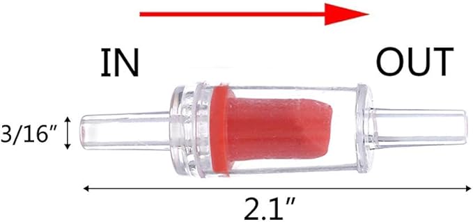 ALEGI Aquarium Air Tubing Accessories Non-Return Valves,Check Valve for 3/16 '' Fish Tank Air Line (Red 12 pcs)