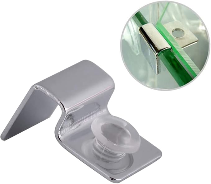 balacoo 2sets Stainless Steel Aquarium Tank Lid Support Clip for Glass Covers Easy Installation Fish Tank Lid Holder Aquarium Accessory 6mm 4pcs*2