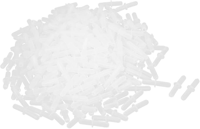 uxcell Plastic Aquarium Fish Tank Straight Air Tube Joints Connector 600Pcs Clear White
