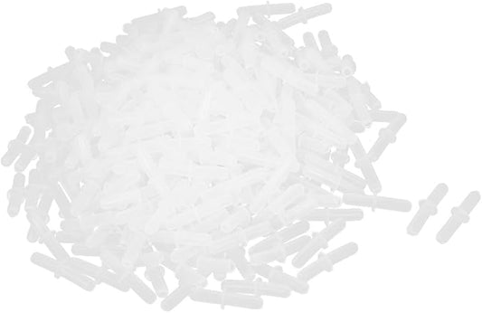 uxcell Plastic Aquarium Fish Tank Straight Air Tube Joints Connector 600Pcs Clear White
