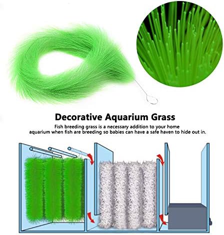 Pssopp 60cm/100cm Fish Breeding Grass Baby Fish Hideout Decorative Aquarium Grass for Aquarium Fish (100cm)